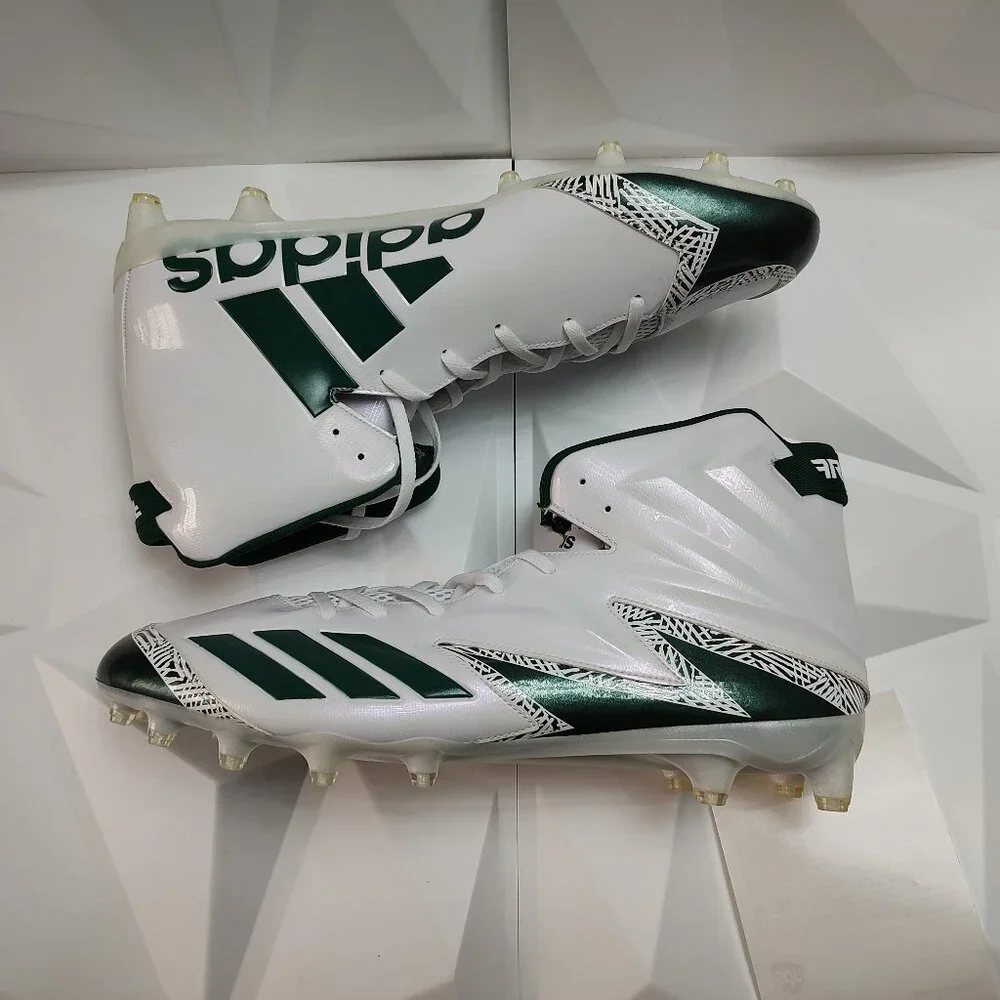 Adidas Mens Football Cleats 17 White Green Shoe Lacrosse Freak X Carbon High - Picture 2 of 14